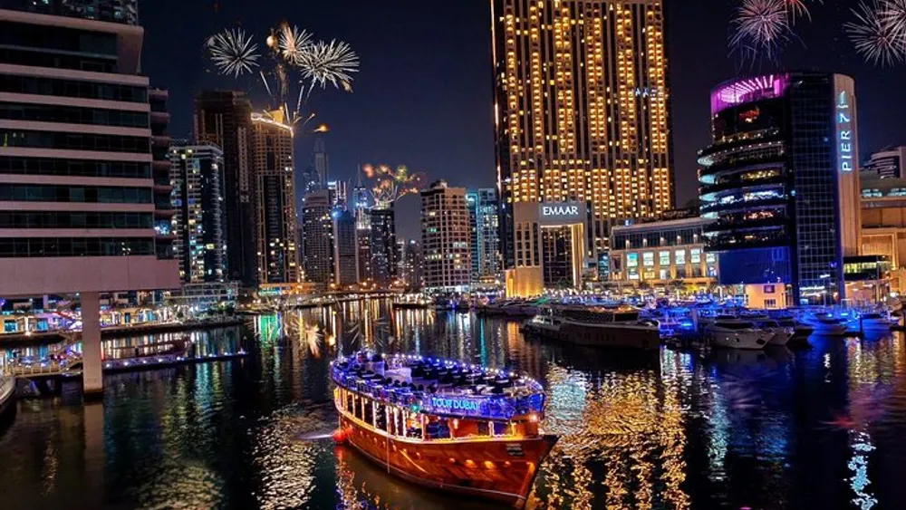 New Year's Eve Marina Dinner Dhow Cruise with Unlimited Alcohol