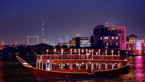 Dubai: Evening Dubai Creek Dhow Dinner Cruise with Hotel Transfers Cover Image