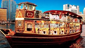 Dubai: Water Canal Dhow Dinner Cruise with Hotel Transfers Cover Image